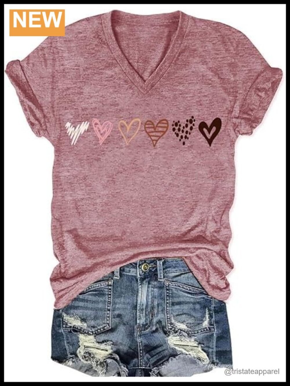 Vintage Boho Wildflower V-Neck Short Sleeve Tee